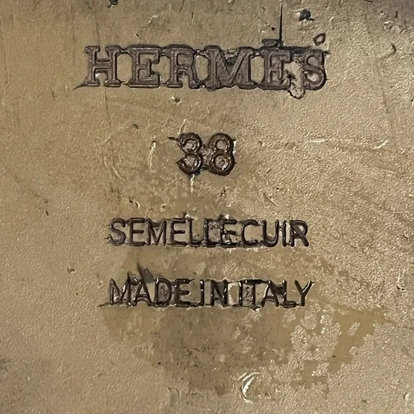 AMPUTEE LEFT Shoe Only****Hermes Oran Sandaliconic "H" cut-out detail Sz 38 US 8 - Picture 6 of 7